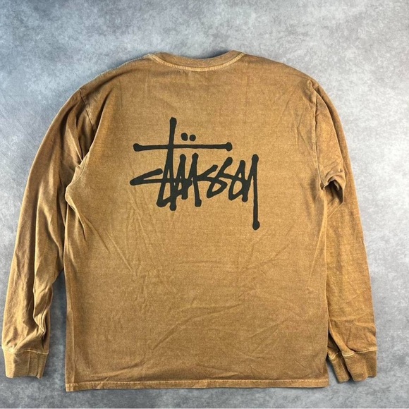 [201] Stussy Basic Pigment Dyed Long-Sleeve
Tee 'Almond' L Size - Picture 2 of 3